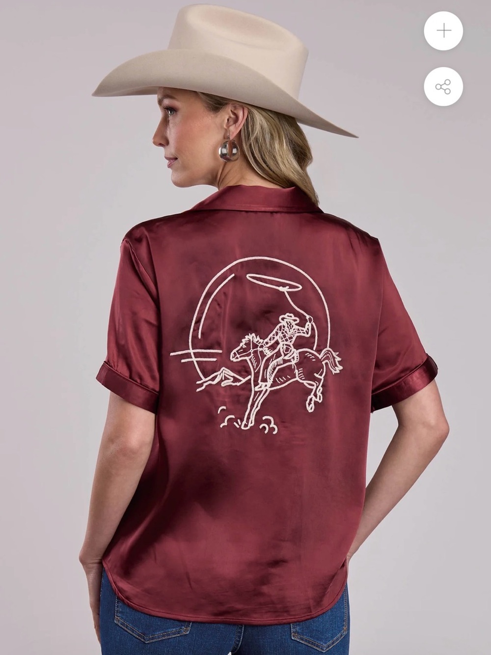 STETSON - EMBROIDERED SHORT SLEEVE BLOUSE